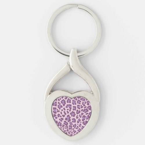 Leopard Print Purple and Lavender Keychain