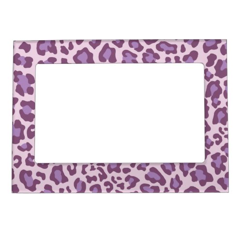 Leopard Print Purple and Lavender Magnetic Photo Frame