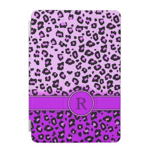 Leopard print purple black monogram ipad cover