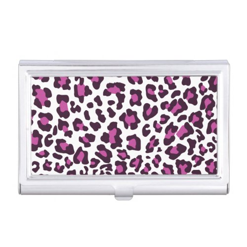 Leopard Print Purple Case For Business Cards