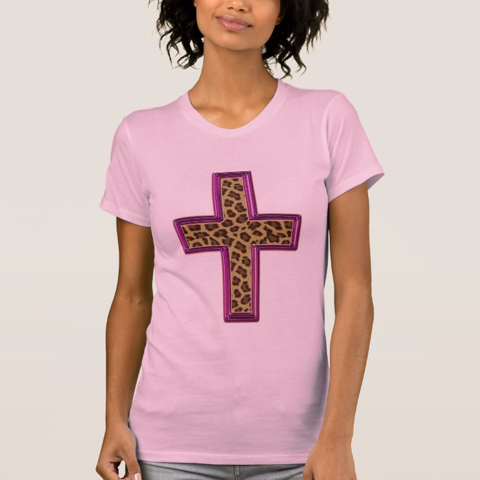 leopard print purple cross tshirt