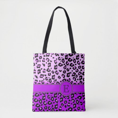 Leopard print purple monogrammed animal print bag