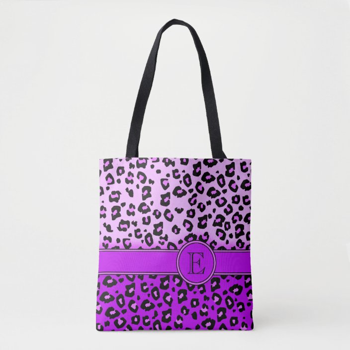 leopard monogram tote