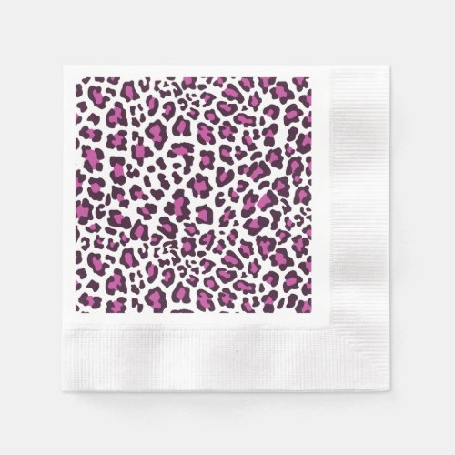 Leopard Print Purple Paper Napkins