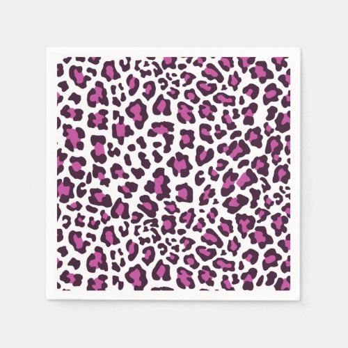Leopard Print Purple Paper Napkins