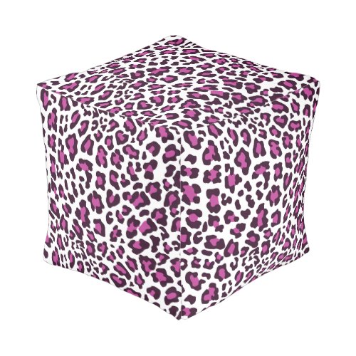 Leopard Print Purple Pouf