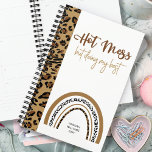 Leopard Print Rainbow Hot Mess Quote 2023 Planner<br><div class="desc">Hot Mess But Doing My Best,  personalized planner with rainbow leopard print design. Simple,  girly and trendy with modern quote in hand lettered typography - perfect for school,  office and multi-tasking mommas!</div>