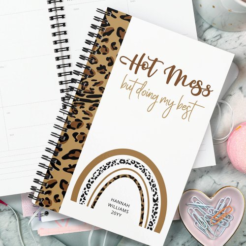 Leopard Print Rainbow Hot Mess Quote 2023 Planner