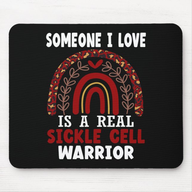 Leopard Print Rainbow Sickle Cell Warrior Awarenes Mouse Pad (Front)