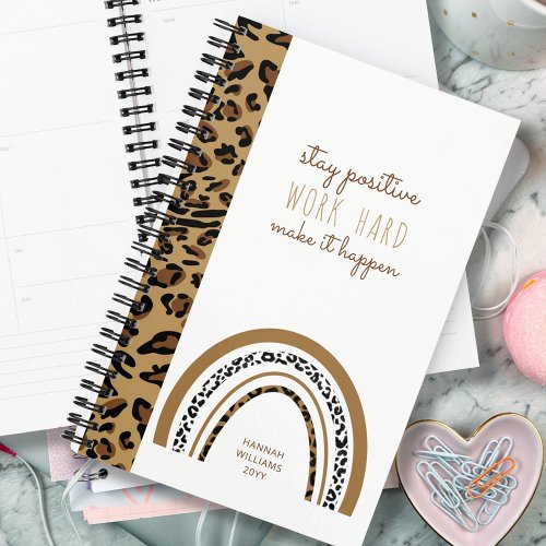 Leopard Print Rainbow Stay Positive Quote 2023 Planner