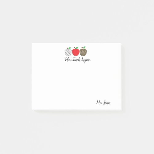 Leopard Print Red Apple Teacher Back To School  Post_it Notes