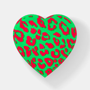 Leopard Print Red Green Paperweight