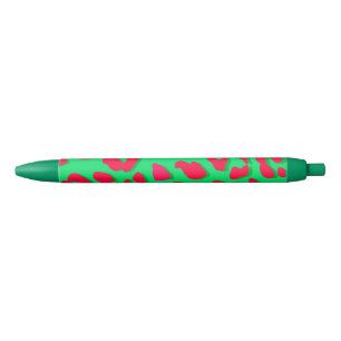 Leopard Print Red Green Pen