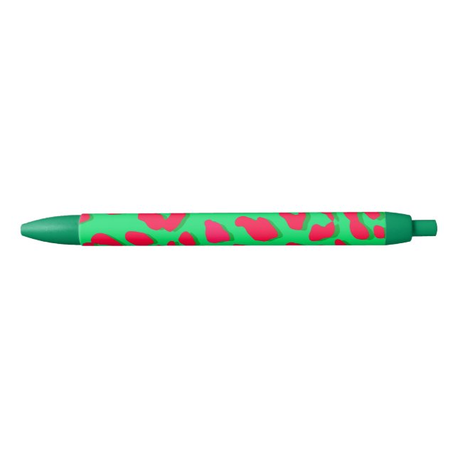 Leopard Print Red Green Pen (Front)