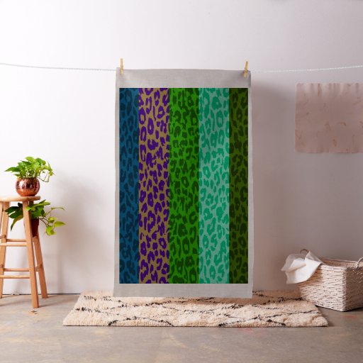 Leopard print retro color seamless stripes #9 fabric