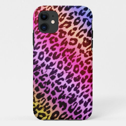 Leopard print retro colorful iPhone 11 case