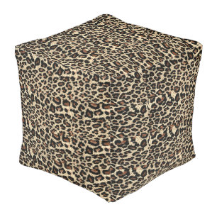 LEOPARD PRINT RETRO POUF