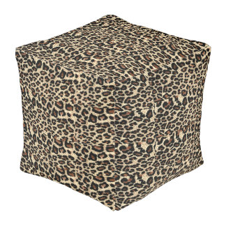 LEOPARD PRINT RETRO POUF