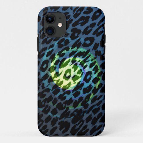 Leopard print retro swirl light iPhone 11 case