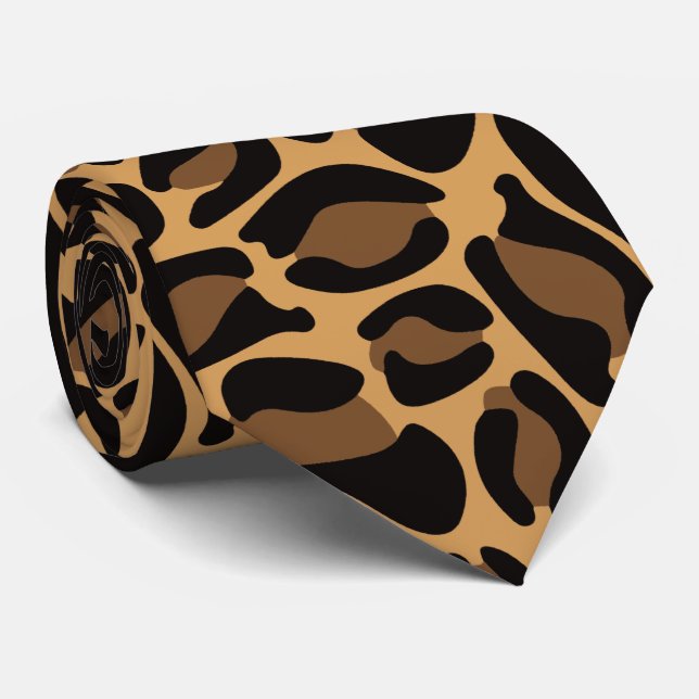 Leopard Print Retro Wedding Groomsmen Neck Tie (Rolled)