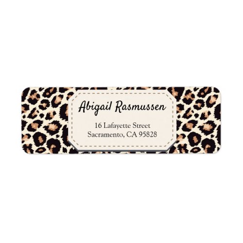 Leopard Print Return Address Label