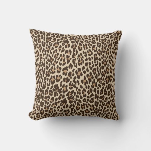 Leopard Print Reversible Solid Pillow