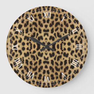 Leopard print Roman Numeral Clock