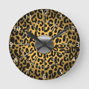 Leopard Print Round Clock