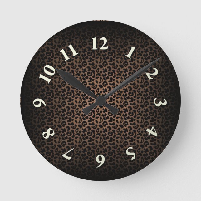 Leopard Print Round Clock (Front)