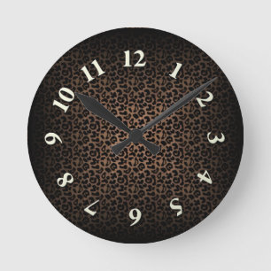 Leopard Print Round Clock
