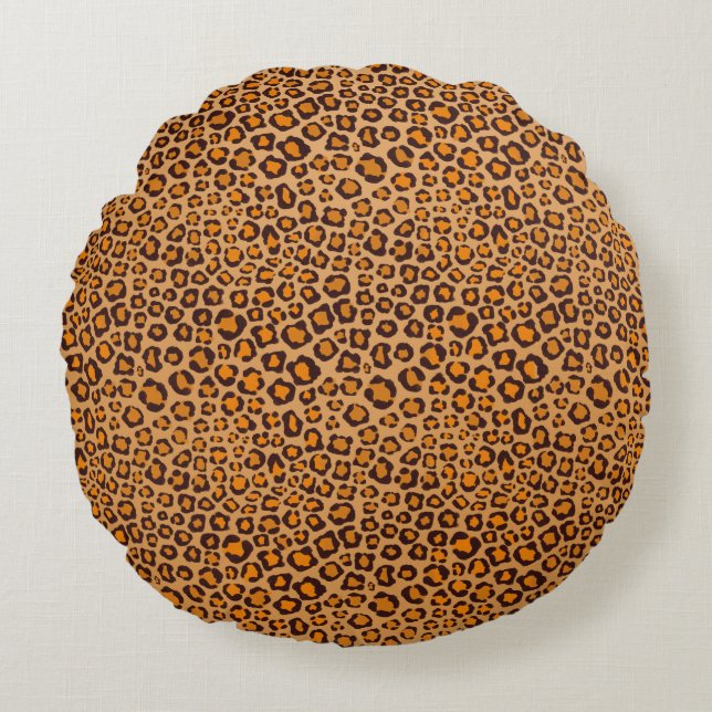 Leopard Print Round Pillow (Front)