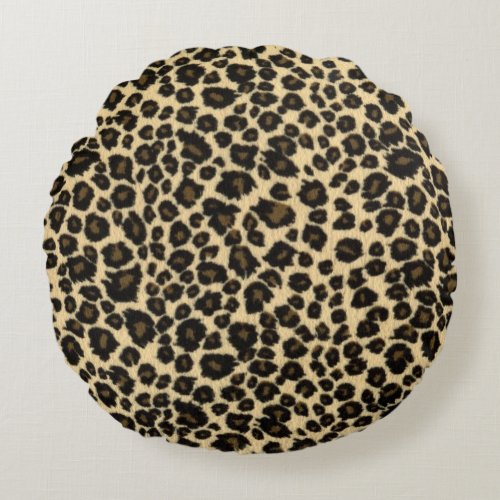Leopard Print Round Pillow