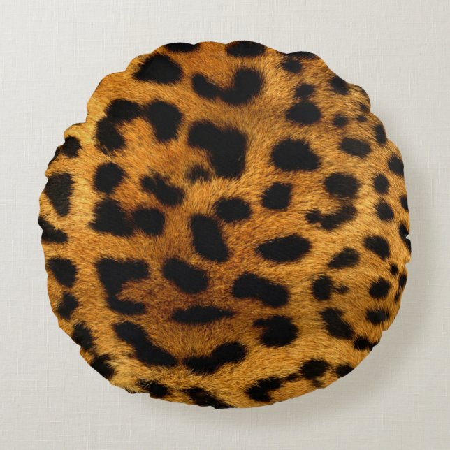 Leopard Print Round Pillow (Front)