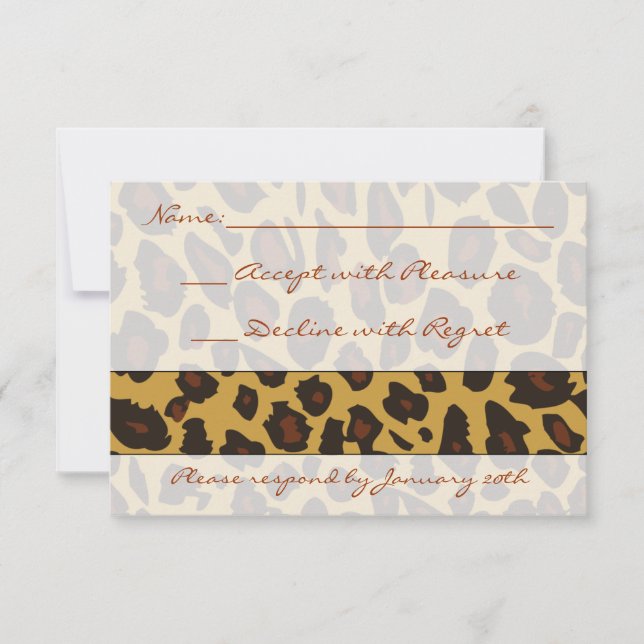 Leopard Print RSVP Card (Front)