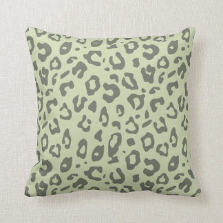 Leopard Print Sage Green and Shades Animal Print Throw Pillow