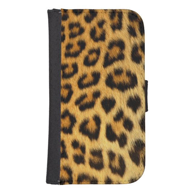 Leopard Print Samsung Galaxy Wallet Case (Front)