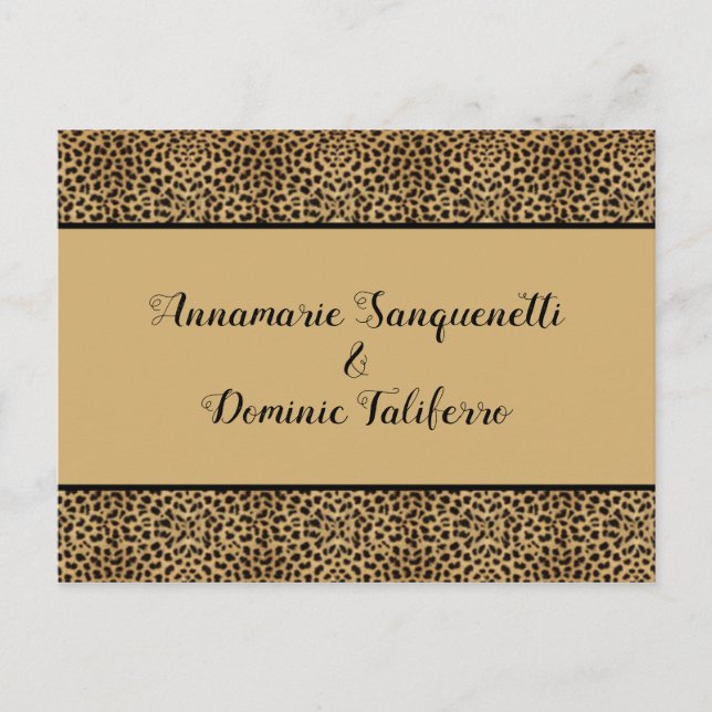 Leopard Print Save The Date Postcard (Front)