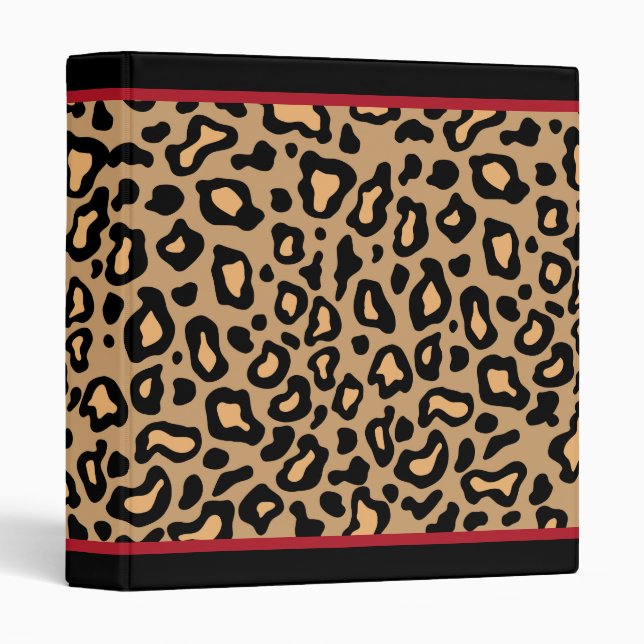 Leopard Print Scrapbook Office School Binder Gift (Front/Spine)