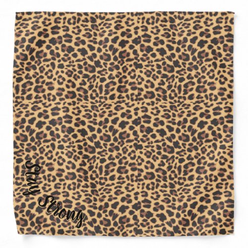 Leopard Print Script Personalized Bandana