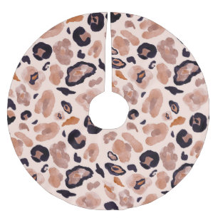 Leopard print, seamless, beige background. brushed polyester tree skirt