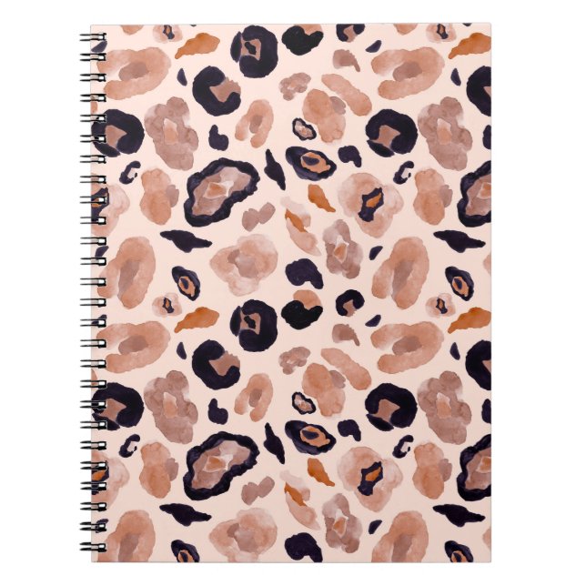 Leopard print, seamless, beige background. notebook (Front)