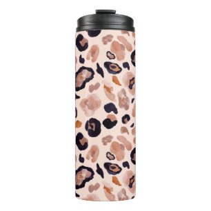 Leopard print, seamless, beige background. thermal tumbler