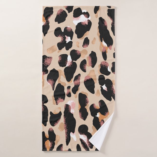 Leopard print seamless pattern bath towel (Bath Towel)