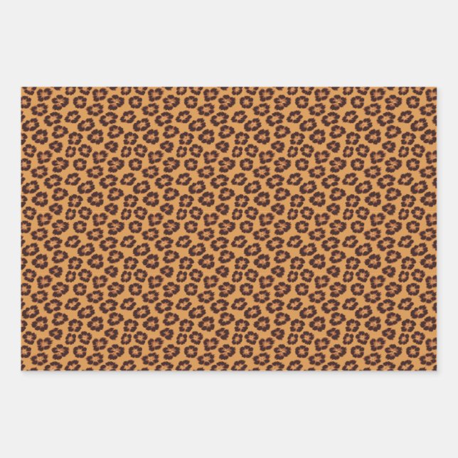 Leopard Print Seamless Pattern Design Wrapping Paper Sheets (Front)