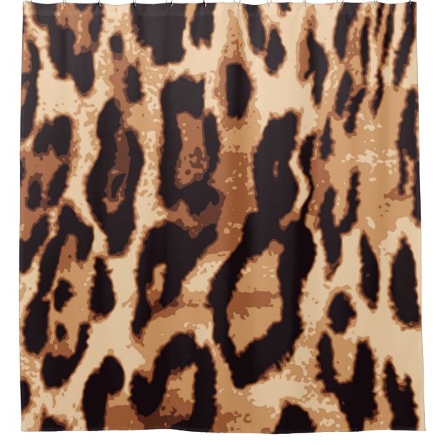 Leopard print seamless pattern shower curtain (Front)