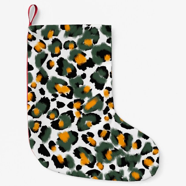 Leopard print seamless pattern small christmas stocking (Front)