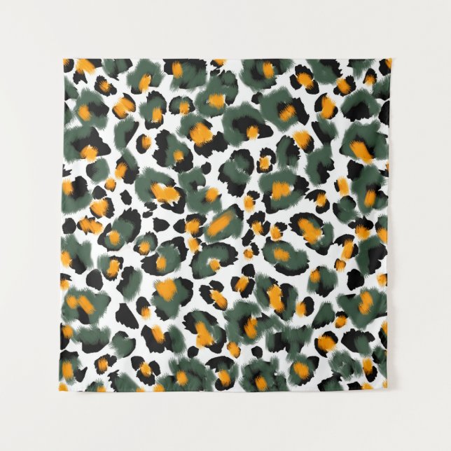 Leopard print seamless pattern tapestry (Front)