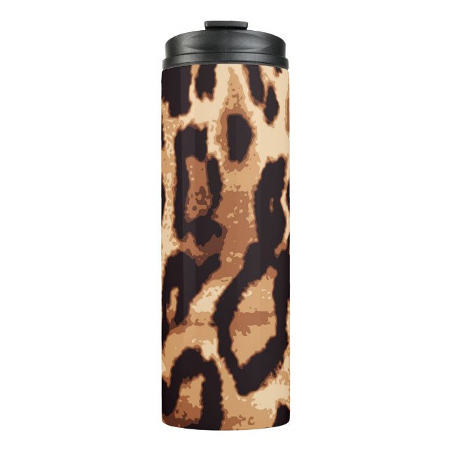 Leopard print seamless pattern thermal tumbler (Front)