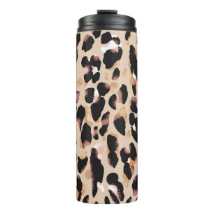 Leopard print seamless pattern thermal tumbler