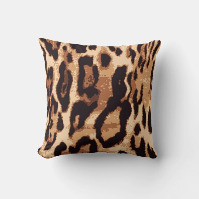Leopard print seamless pattern throw pillow (Front)